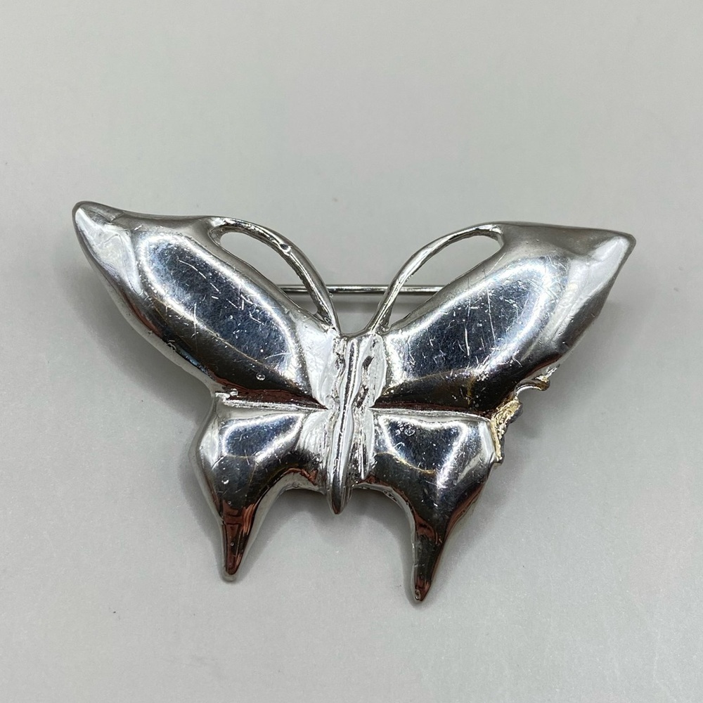 Silver Butterfly Brooch